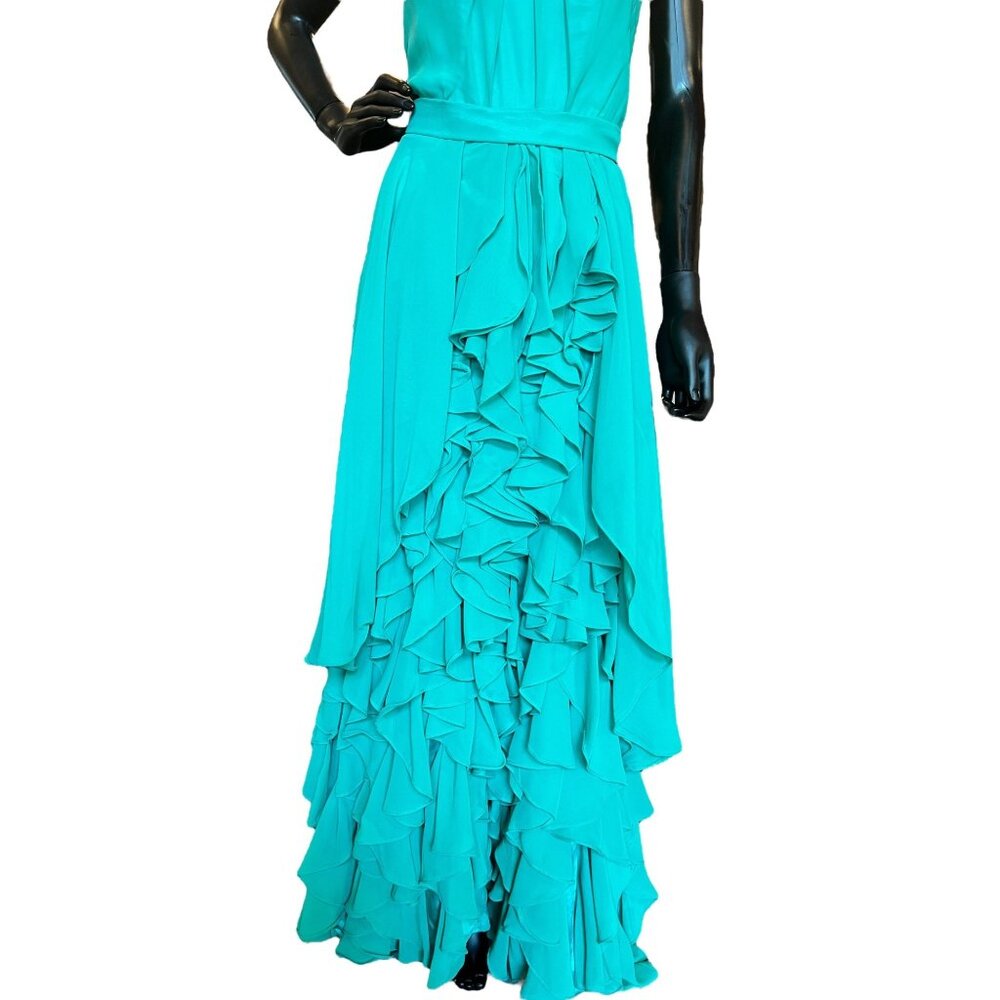 Vintage Kelly Green Chiffon Party Dress - Picture 3 of 5